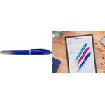 BIC 4-Farben-Kugelschreiber 4-Colours Smooth Gradient metallic blau, Schreibfarbe: schwarz, blau, rot, grün, 1 St. (524091)