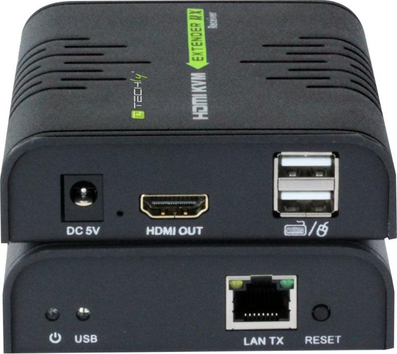 Techly TECHly 120m HDMI KVM Extender über Netzwerkkabel Schwarz