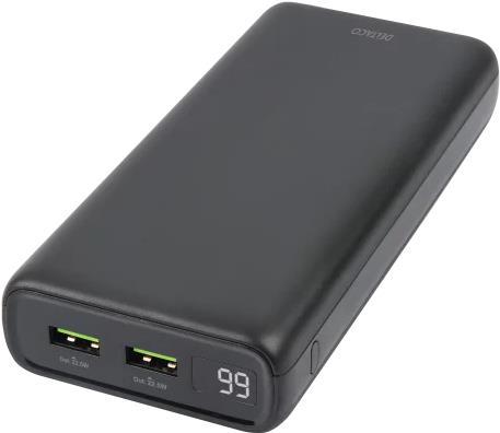 DELTACO Powerbank 20000mAh 60W PD USB-C/2x USB schwarz (PB-C1004)