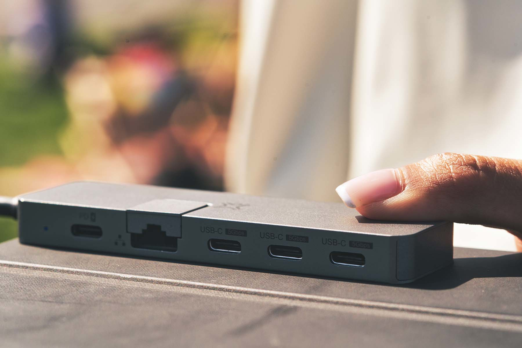 XtremeMac Max Pro USB-C Multiport-Hub 5 Ports 100W PD Gigabit LAN Space Grau