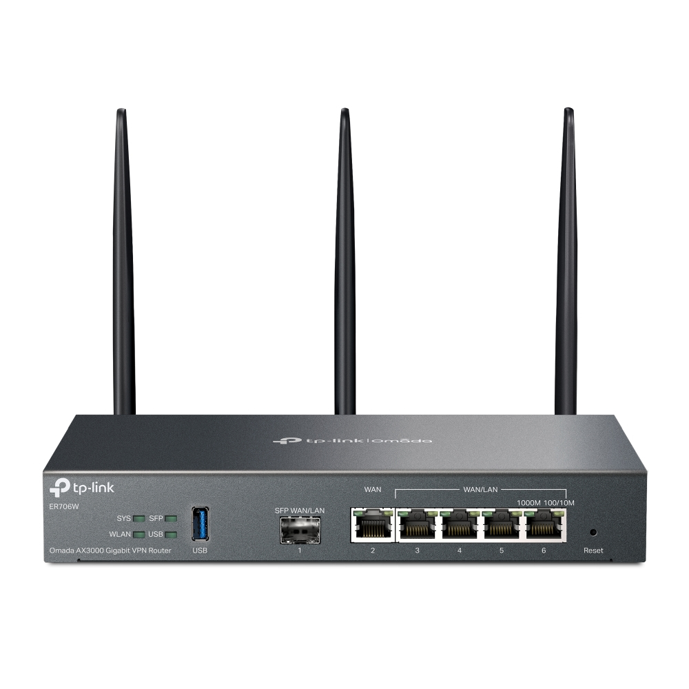 TP-LINK Omada ER706W Wi-Fi 6 Dual-Band Gigabit WLAN-Router Schwarz