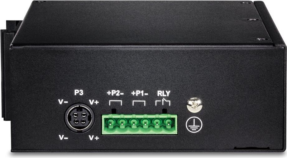 TRENDnet TI-PG160 16-Port Industrial Gigabit PoE+ DIN-Rail Switch Unmanaged Schwarz