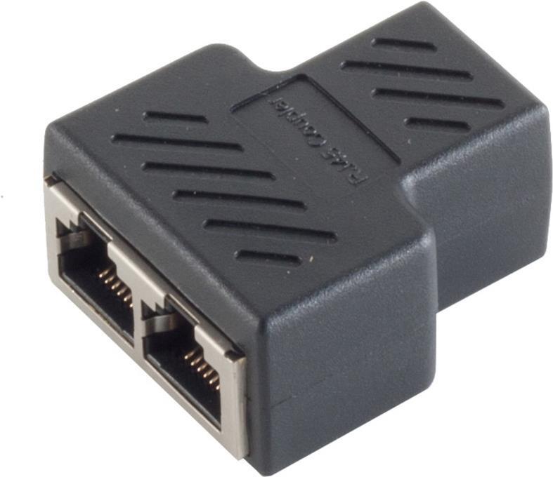 S/CONN maximum connectivity Adapter Modular Patch Verbinder-cat. 6A Patchkabeladapter, RJ 45 Buchse auf 2 x RJ 45 Buchse, Vollgeschirmt (08-01040)