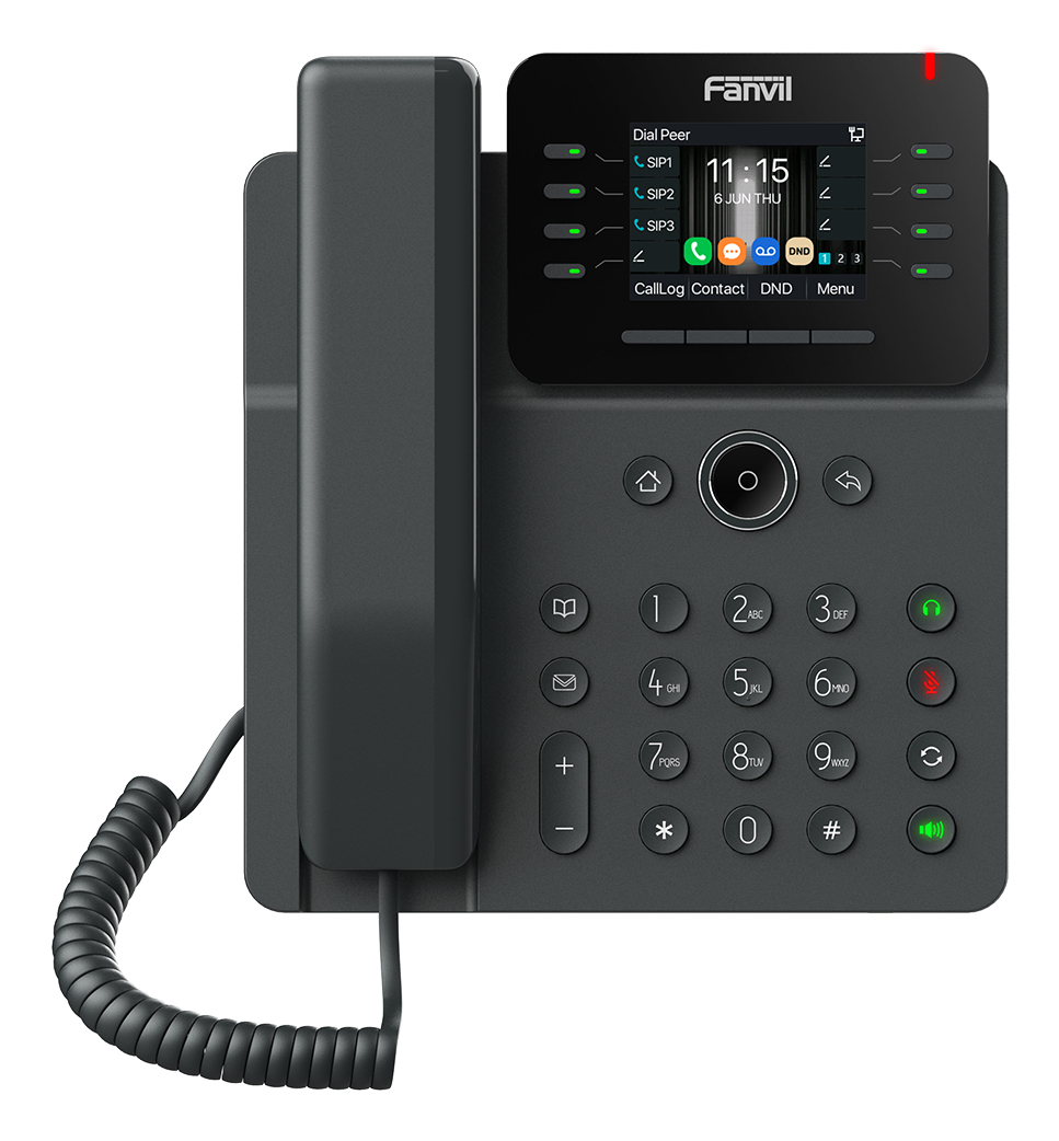 Fanvil V62W 2,8" Farb-LCD VoIP-Telefon SIP 12 Leitungen Schwarz