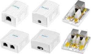 LogiLink Anschlussdose Kat.6A mit Aufputzbox, 1x RJ45, weiß ähnlich RAL 9003, Kat.6A Class EA Channel Link nach ISO/IEC - 1 Stück (NP0096)