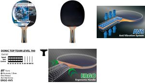 DONIC SCHILDKRÖT Tischtennisschläger "Top Team 1778,00cm (700") gute Holz- und Griffqualität, glatte Oberfläche mit - 1 Stück (754197)