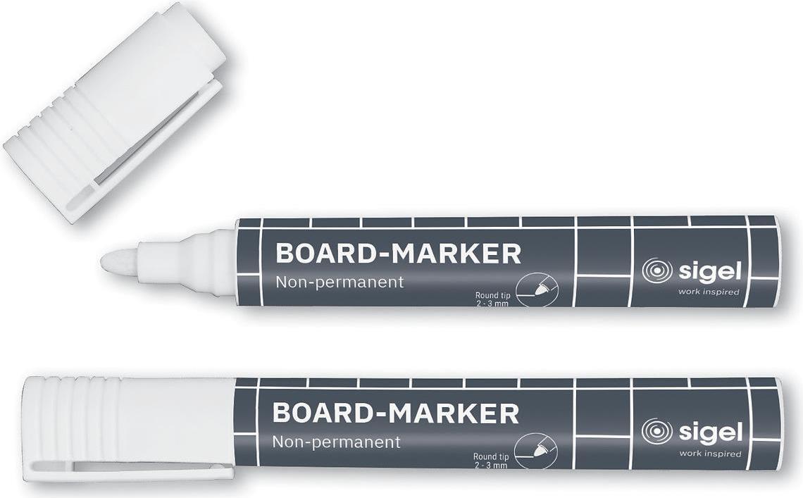 Sigel BA715 Marker 2 Stück(e) Feine/ runde Spitze Weiß (BA715)