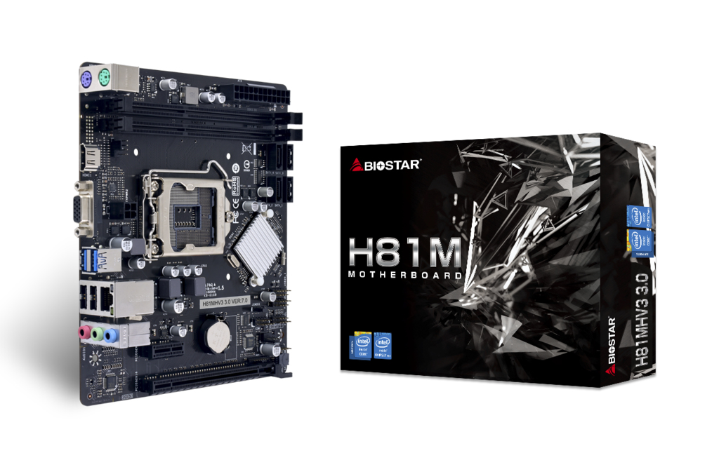 Biostar H81MHV3 3.0 Mainboard Micro ATX, LGA1150, Intel H81, DDR3, USB 3.2 Gen 1, Schwarz