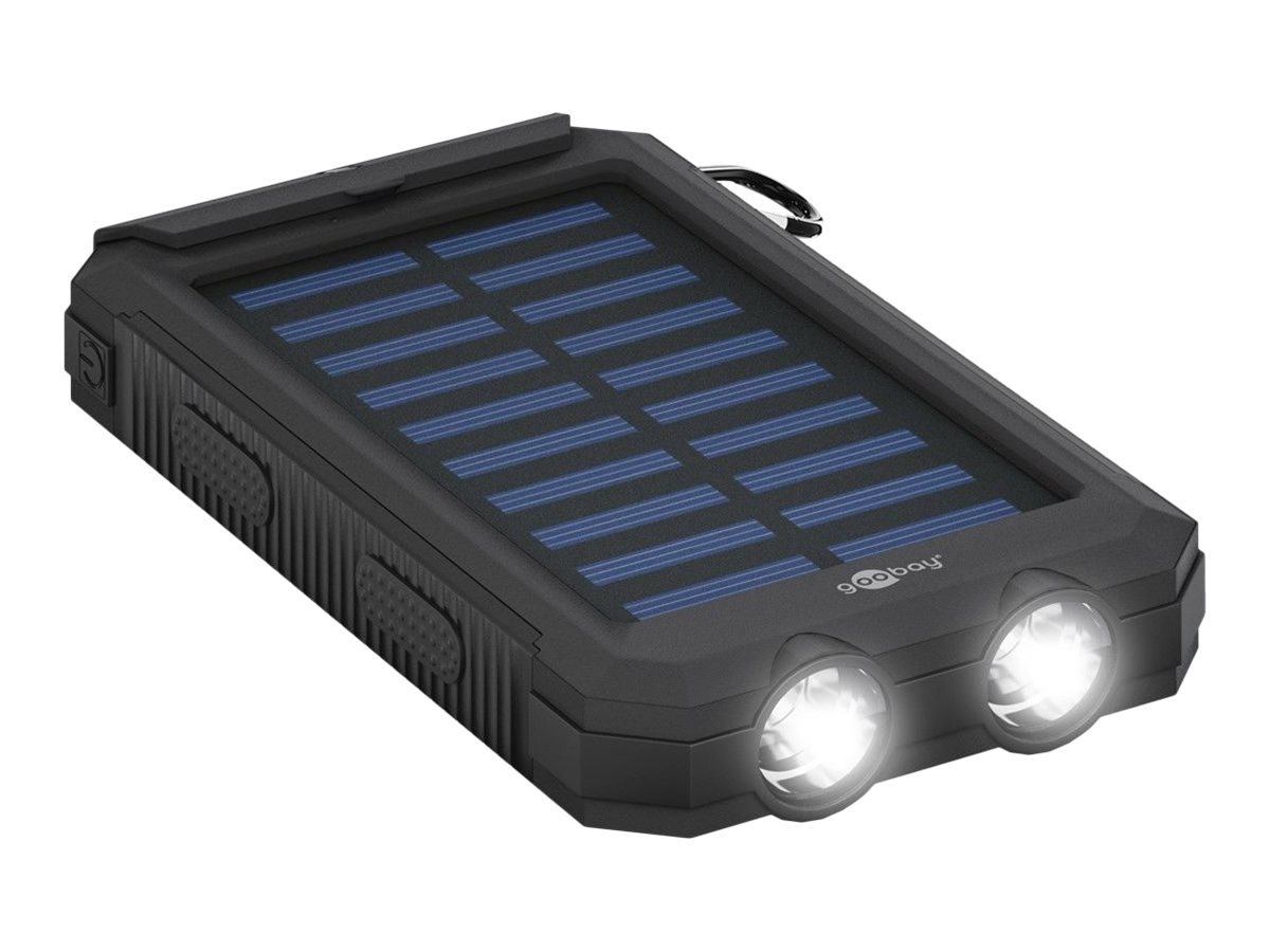 goobay Outdoor PowerBank 8.0 Solar-Powerbank 8000 mAh Schwarz