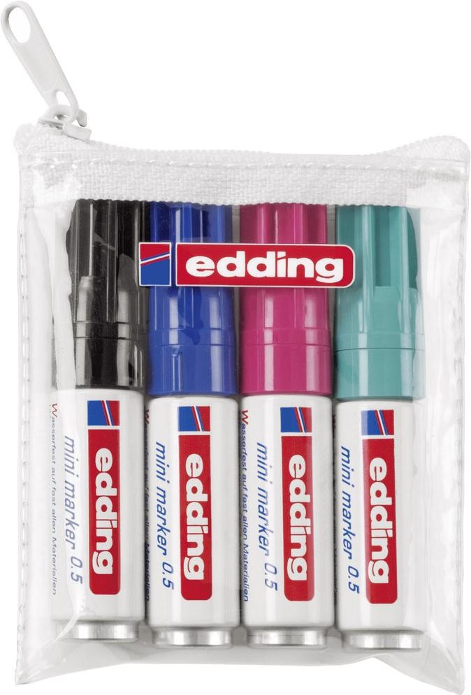 Edding 0.5 mini Marker 4 Stück(e) Feine Spitze Schwarz (4-05-4)