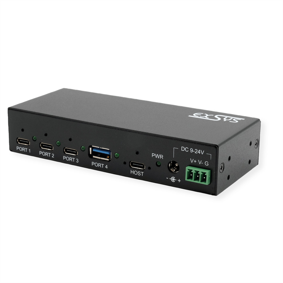Exsys EX-12223HMS 4-Port USB 3.2 Gen 2x1 Metall Hub, 3x USB-C, 1x USB-A