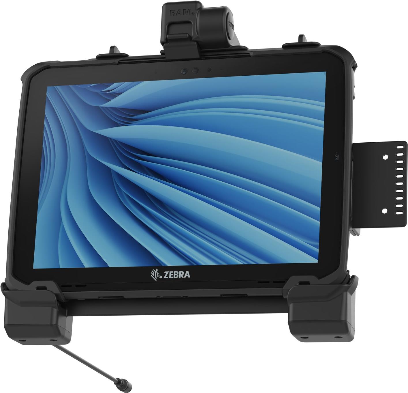 RAM Mounts Form-Fit Docking-Station für Zebra ET8x 2-in-1 Tablet - mit Stromversorung 5,5 mm Klinkenstecker, AMPS- u. VESA-Aufnahme (RAM-HOL-ZE22PU)