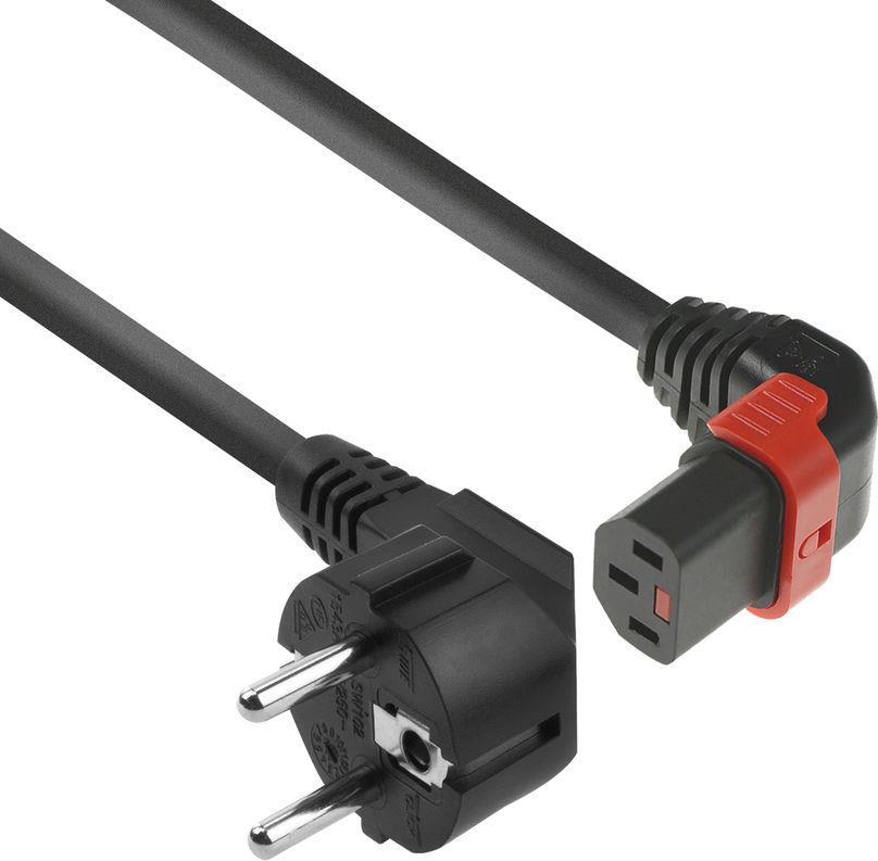 ADVANCED CABLE TECHNOLOGY ACT Powercord CEE 7/7 male (angled) - C13 IEC Lock (up angled) black 2 m,