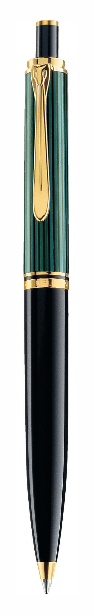 Pelikan K400 Druckkugelschreiber einziehbar Schwarz/Gold/Grün