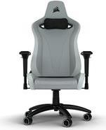 TC200 Leatherette Gaming Chair, Standard Fit, Light Grey/White Max. Seat Hight 59cm /4D Armrest / PU leather / Tiltable / Adjustable back, lumbar, neck pillow (CF-9010045-WW)