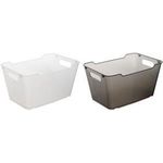 keeeper Aufbewahrungsbox "lotta", 6,0 Liter, transparent elegante Wanne mit Tragegriffen, mit Oberflächenstruktur, - 1 Stück (1091100100000)