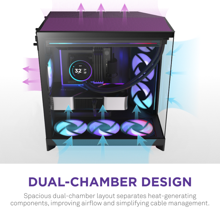 NZXT H9 Flow RGB+ Midi Tower ATX Schwarz