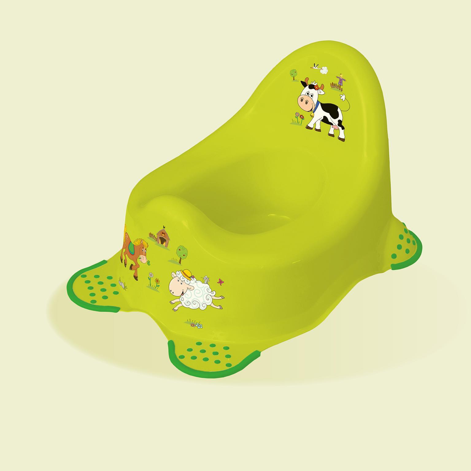 keeeper kids Babytopf "adam funny farm", grün mit Aufdruck, mit gummierten Füßen, Material: PP, Maße: - 1 Stück (1864827406300)