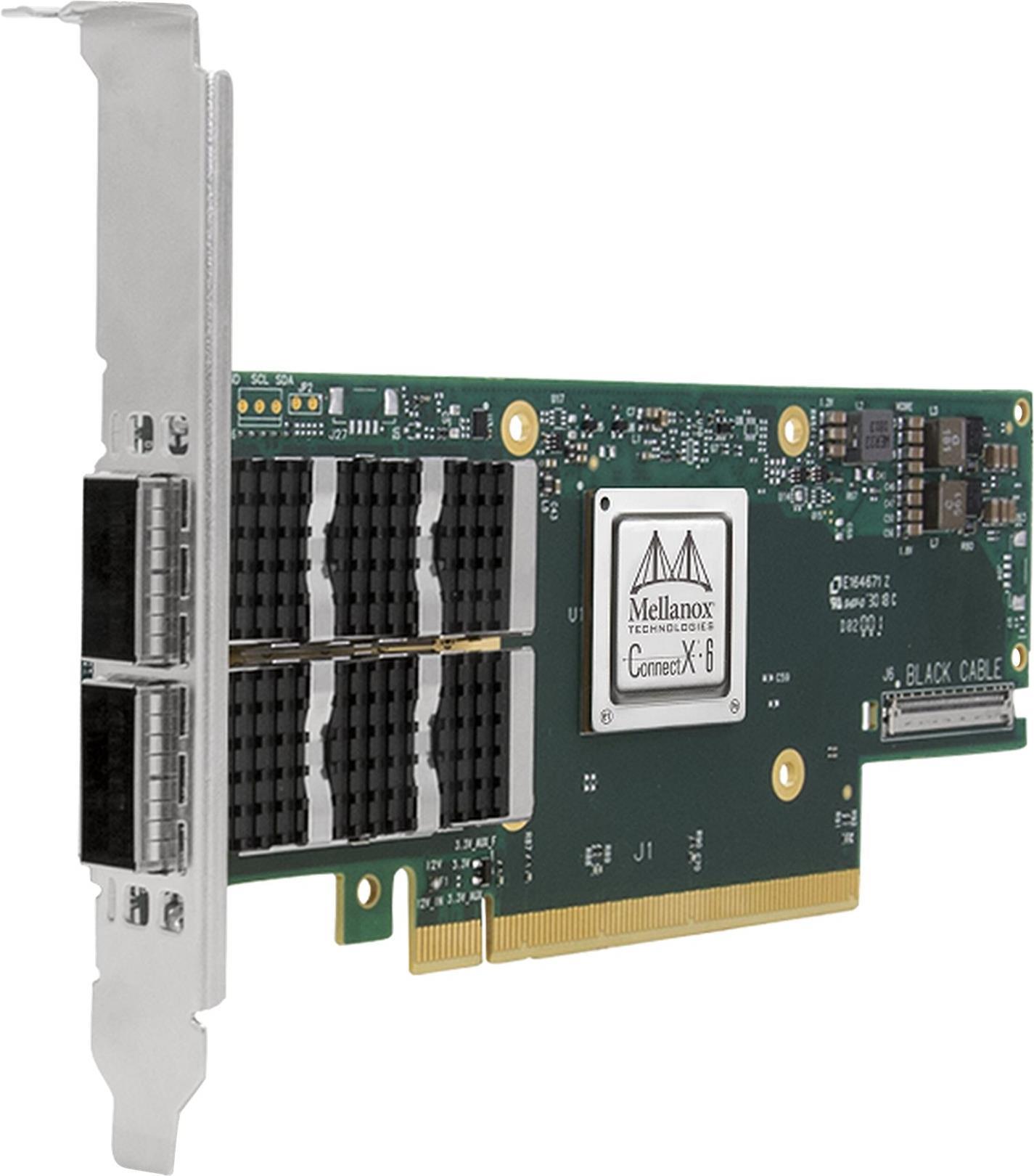 CONNECTX®-6 VPI ADAPTER CARD 100GB/S (HDR100 EDR IB AND 100GBE) DUAL-PORT QSFP56 PCIE3.0/4.0 X16 TALL BRACKET SINGLE PACK (MCX653106A-ECAT-SP)