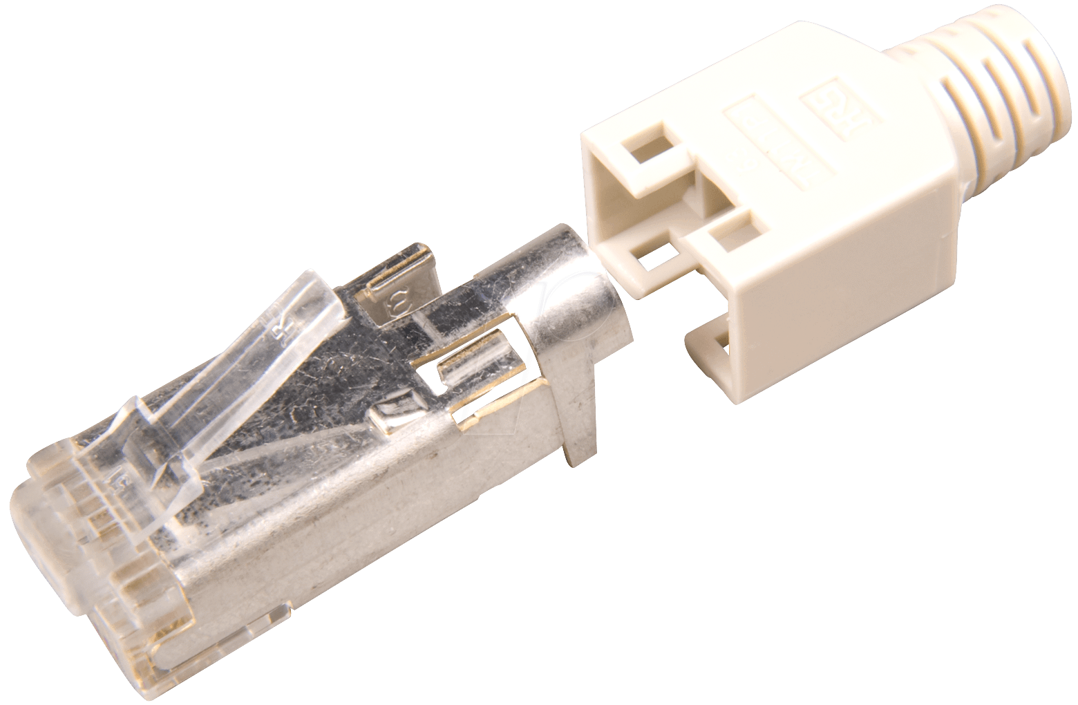 RJ45-Hirose Stecker STP, TM11 beige, 100 Stück, 3 Elemente, Cat. 5e Hersteller: HIROSE (H7540.1-100)
