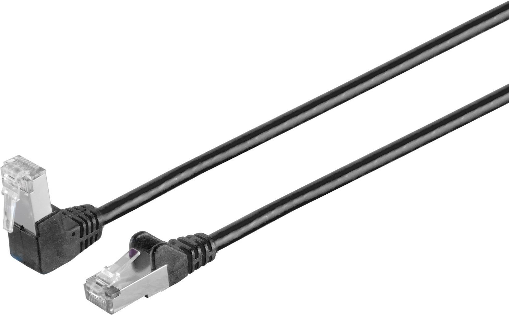 S/CONN maximum connectivity Netzwerkkabel-Patchkabel, cat 6, S/FTP, PIMF, Winkel-gerade, schwarz, 2,0m (08-64035)