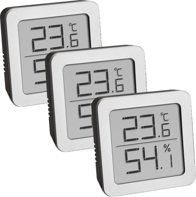 TFA Dostmann 95.2019.54 Digitales Thermo-Hygrometer 3er-Set zur Raumklimaüberwachung (95.2019.54)