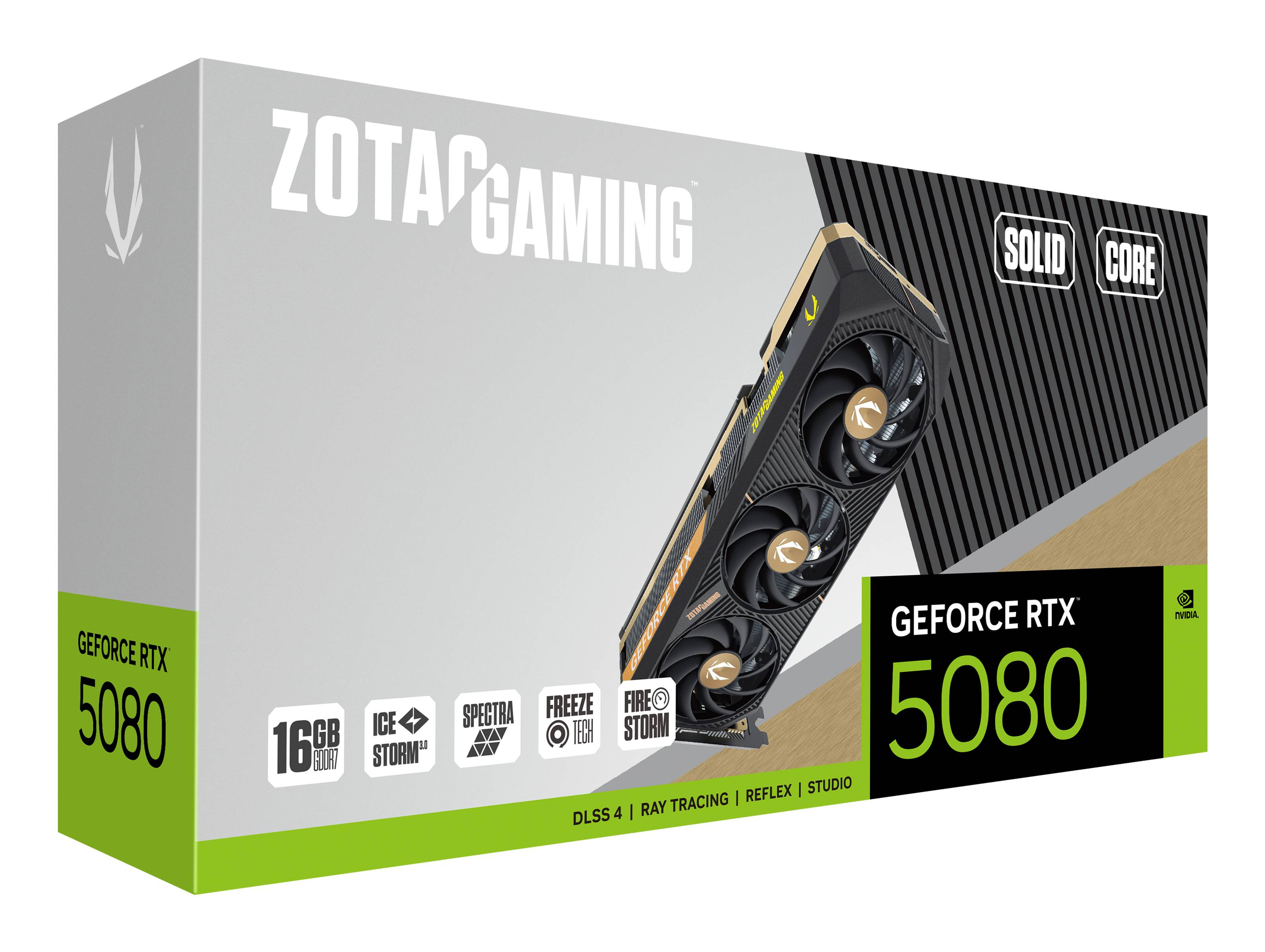 ZOTAC GAMING GeForce RTX 5080 SOLID CORE Grafikkarte 16 GB GDDR7 Schwarz