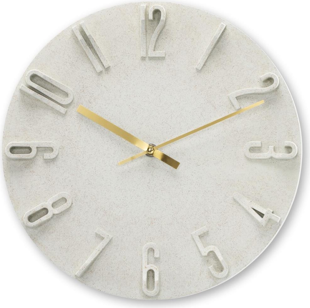 Hama Wanduhr Korfu, Ø 30 cm, Quarzuhr, analog, 3D-Ziffern, Beige (00185880)
