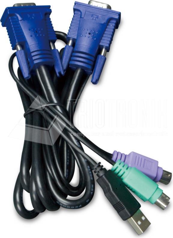 PLANET KVM-KC1-1.8 Tastatur/Video/Maus (KVM)-Kabel Schwarz - Blau 1,8 m (KVM-KC1-1.8)