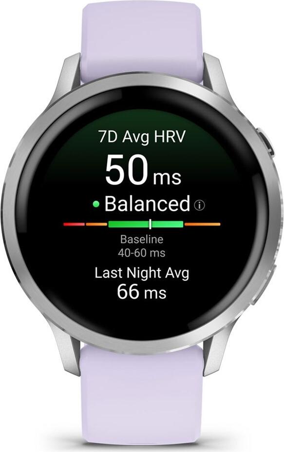 Garmin Venu 4 Smartwatch 41mm 1,2" AMOLED 8 GB GPS Periwinkle, Silber