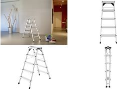 Hailo Alu-Doppelstufenleiter D60 StandardLine, 2 x 5 Stufen Sicherheitsleiter, zwei Aufstiegsmöglichkeiten, rutschsicher - 1 Stück (8655-007)