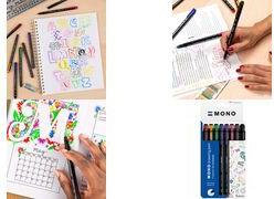 Tombow Fineliner MONO drawing pen, 8er Etui Strichbreite: 0,35 mm, mit Metallspitze, Pigmenttinte auf - 1 Stück (WS-EFL-8C)