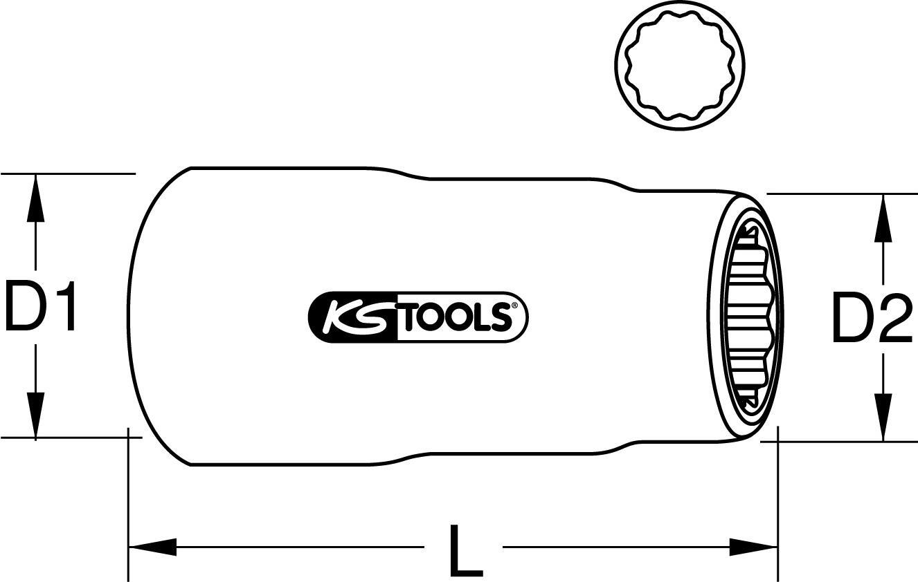 KS TOOLS 3/8" Isolierte Stecknuss, lang, 11 mm (117.1091)