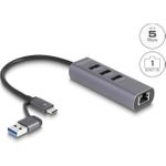 DeLOCK 64282 laptop-dockingstation & portreplikator Kabelgebunden USB 3.2 Gen 1 (3.1 Gen 1) Type-C Grau (64282)