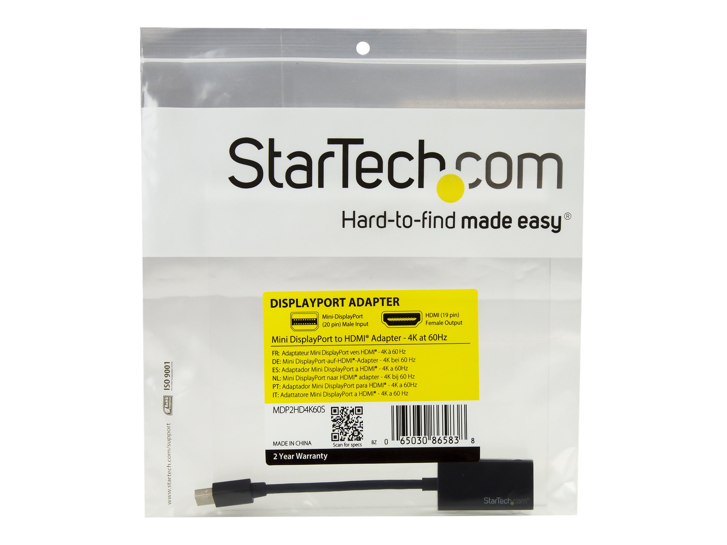 StarTech Mini DisplayPort auf HDMI Adapter 4K 60Hz Schwarz