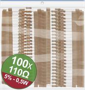 Quadrios 22P110 Kohleschicht-Widerstand Sortiment 100? axial bedrahtet 0.5 W 0.05% 1 (22P110)