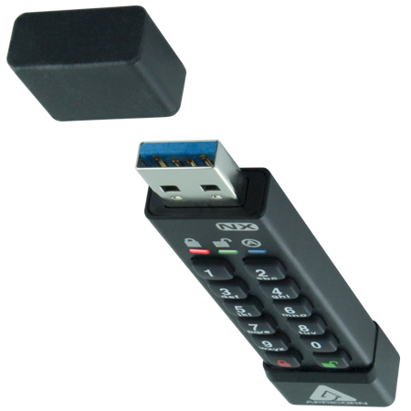 Apricorn Aegis Secure Key 3NX 64 GB USB-Stick USB 3.1 AES-XTS Schwarz