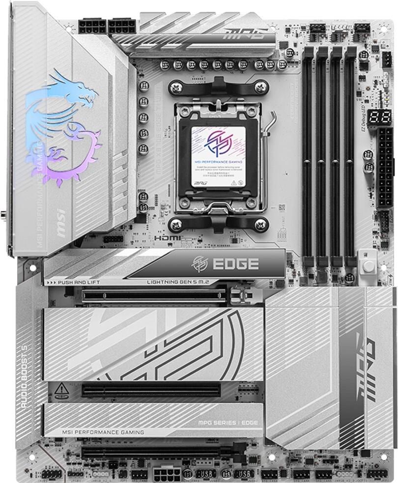 MSI MPG X870E EDGE TI WIFI Mainboard AMD X870E Sockel AM5 ATX DDR5 Silber