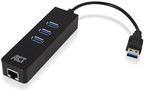 ACT AC6310 Schnittstellen-Hub USB 3.2 Gen 1 (3.1 Gen 1) Type-A 5000 Mbit/s Schwarz (AC6310)