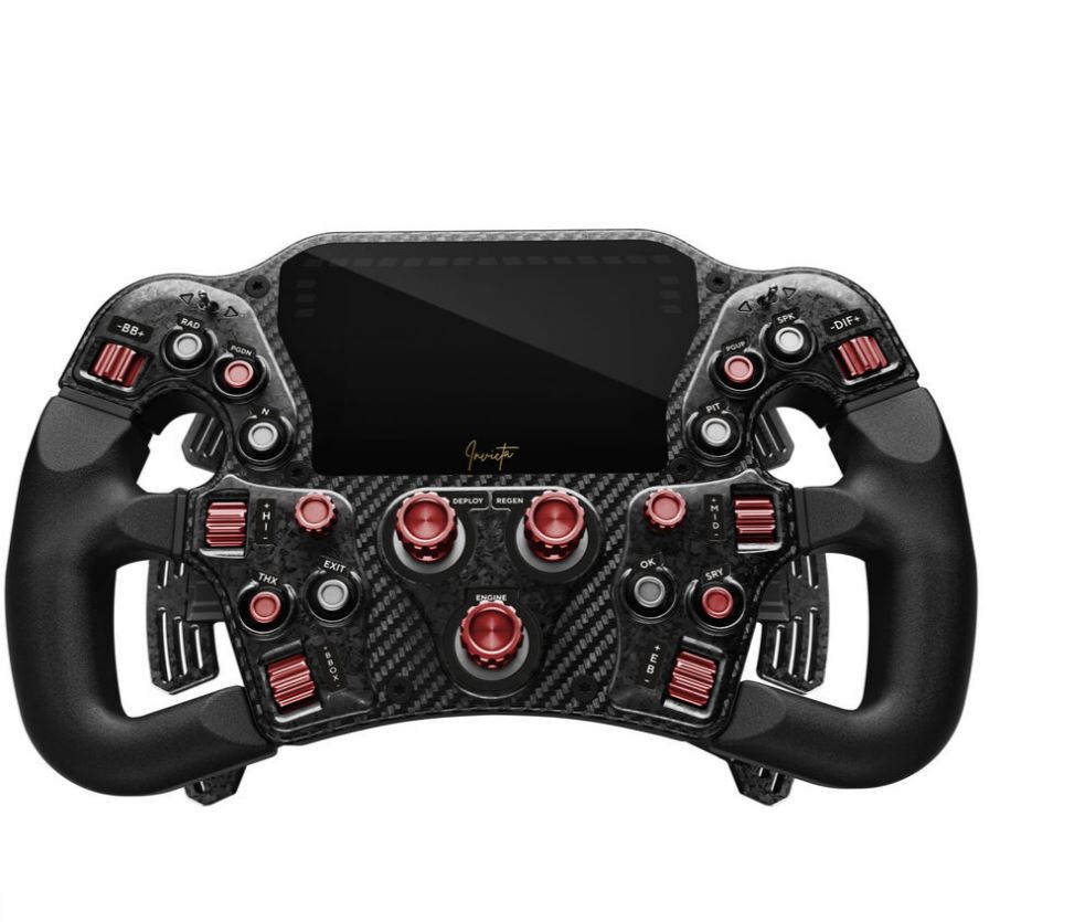 Asetek Invicta Formula Lenkrad 4.3-Zoll-LCD USB-C - Red on Black Edition (40-032-12444321)