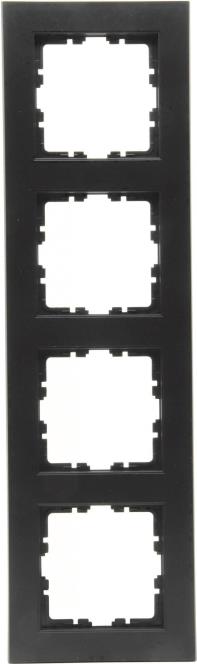 Heinrich Kopp Kopp HK07-Abdeckrahmen 4-fach402850003Farbe schwarz matt - <br><table border=0 cellspacing=0 cellpadding=2><tr><td>Anzahl der Einheiten</td><td>4</td></tr><tr><td>Montagerichtung</td><td>horizontal und vertikal</td></tr><tr><td>Anzahl der Einheiten horizontal</td><td>4</td></tr><tr><td>Anzahl der Einheiten vertikal</td><td>4</td></tr><tr><td>Anzahl der Module horizontal (bei Modulbauweise)</td><td>1</td></tr><tr><td>Anzahl der Module vertikal (bei Modulbauweise)</td><td>1</td></tr><tr><td>Anzahl der Schaltereinsätze</td><td>4</td></tr><tr><td>Mit Montagerahmen</td><td>nein</td></tr><tr><td>Unterputzmontage</td><td>ja</td></tr><tr><td>Geeignet für Unterflurkanaldose</td><td>nein</td></tr><tr><td>Geeignet für Geräteeinbaukanal</td><td>nein</td></tr><tr><td>Geeignet für Einbauinstallation</td><td>nein</td></tr><tr><td>Textfeld/Beschriftungsfläche</td><td>nein</td></tr><tr><td>Werkstoff</td><td>Kunststoff</td></tr><tr><td>Werkstoffgüte</td><td>Thermoplast</td></tr><tr><td>Halogenfrei</td><td>ja</td></tr><tr><td>Antibakterielle Behandlung</td><td>nein</td></tr><tr><td>Oberflächenschutz</td><td>lackiert</td></tr><tr><td>Ausführung der Oberfläche</td><td>matt</td></tr><tr><td>Farbe</td><td>schwarz</td></tr><tr><td>RAL-Nummer (ähnlich)</td><td>9005</td></tr><tr><td>Transparent</td><td>nein</td></tr><tr><td>Mit Klappdeckel</td><td>nein</td></tr><tr><td>Schutzart (IP)</td><td>IP20</td></tr><tr><td>Schlagfestigkeit</td><td>nicht verfügbar</td></tr><tr><td>Befestigungsart</td><td>Klemmbefestigung</td></tr><tr><td>Breite</td><td>86 mm</td></tr><t (402850003)
