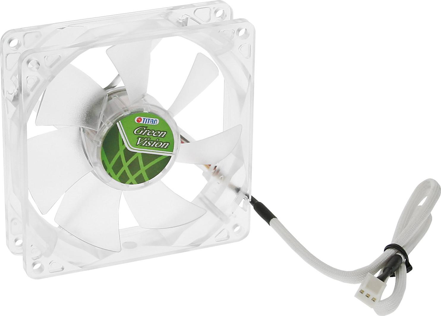 TITAN Green Vision TFD-9225GT12Z 92 mm Gehäuselüfter Transparent