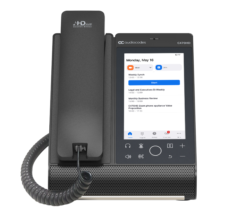 AudioCodes C470HD IP-Telefon Microsoft Teams 5,5" Touchscreen Schwarz