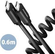 AXAGON BUCM-CM10TB Twister-Kabel, USB-C auf USB-C 2.0, schwarz - 0,6m (BUCM-CM10TB)