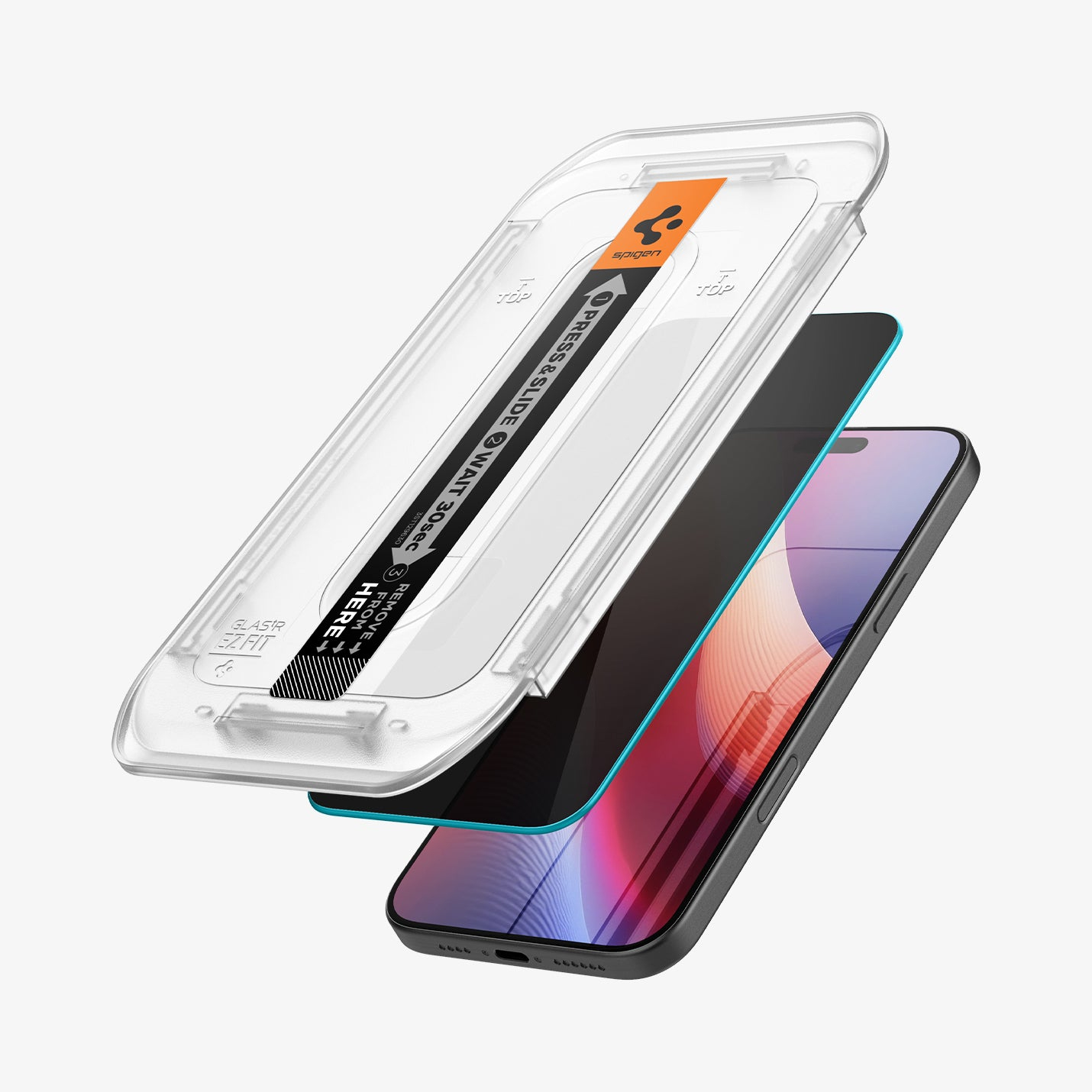 Spigen GLAS.tR EZ Fit 6,9" Privacy Displayschutzfolie Transparent