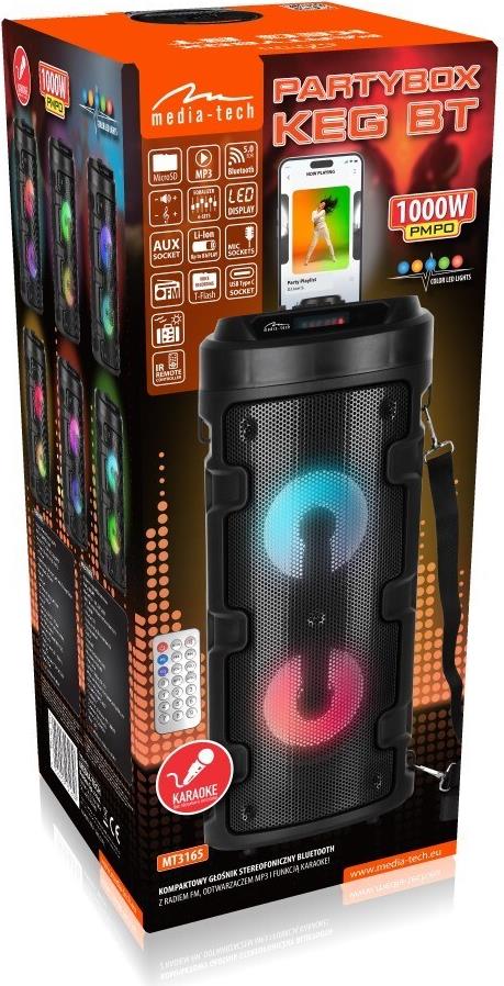 Media-Tech Partybox Keg BT MT3165 30 W Schwarz