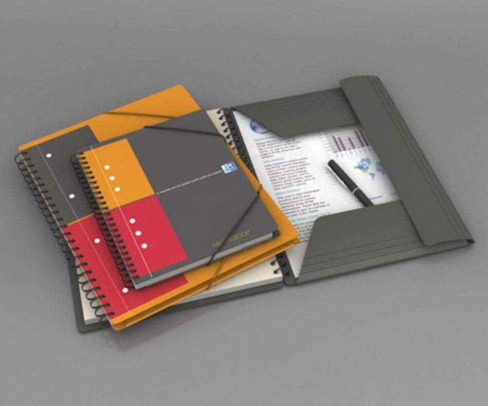 Oxford International MEETINGBOOK Collegeblock A5 kariert Grau