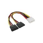 InLine 4-Pol Molex Strom Y-Kabel an 2x SATA-Strom - 0,15m (29672)