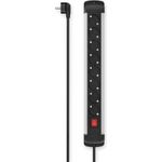 Hama Steckdosenleiste, 8-fach, Schalter, Wandmontage, 1,5 m, Alu (00223105)