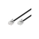 Wentronic Goobay Modularanschlusskabel, Schwarz, 10 m - RJ11/RJ14-Stecker (6P4C) auf RJ11/RJ14-Stecker (6P4C) (50319)
